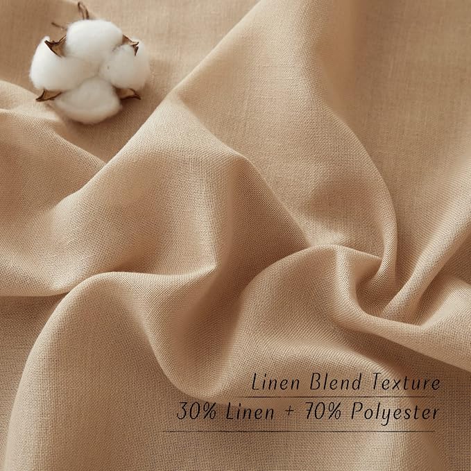 NICETOWN Rustic Linen 96 inch Long Curtains