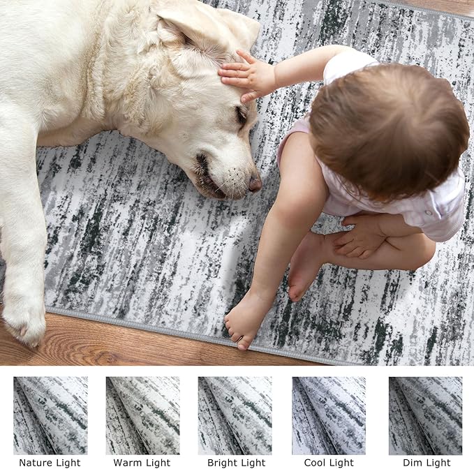 Lansny Modern Abstract Runner Rug 2.6x14