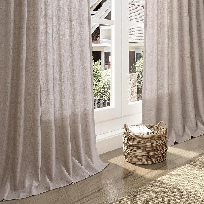 Nanspring Brownish Grey Linen Curtains