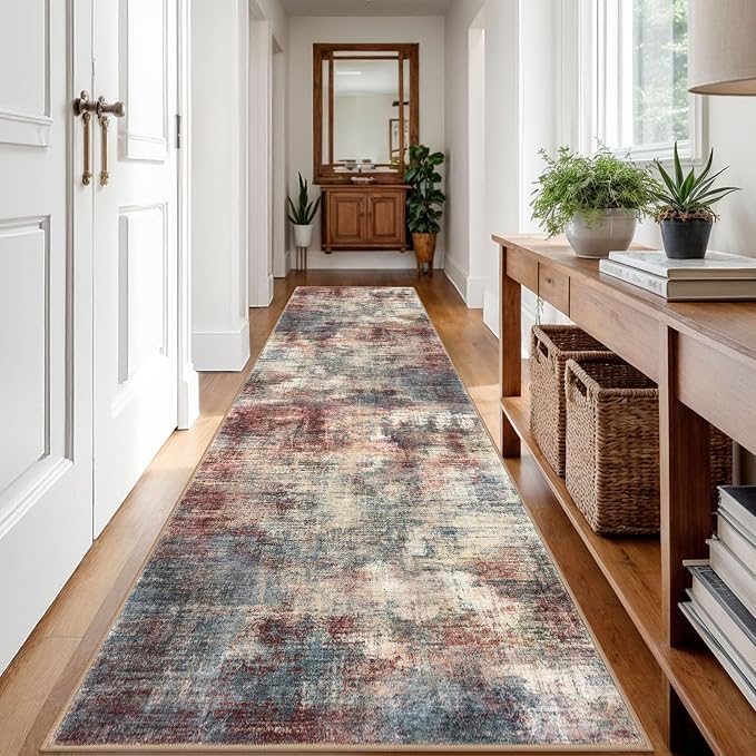 IOHOUZE Abstract Runner Rug 3x12 Ft Washable Runners