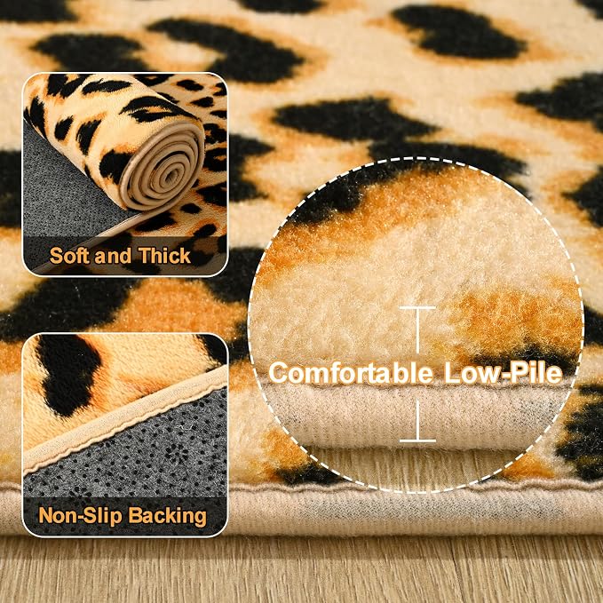 Amearea Soft Leopard Runner Rugs