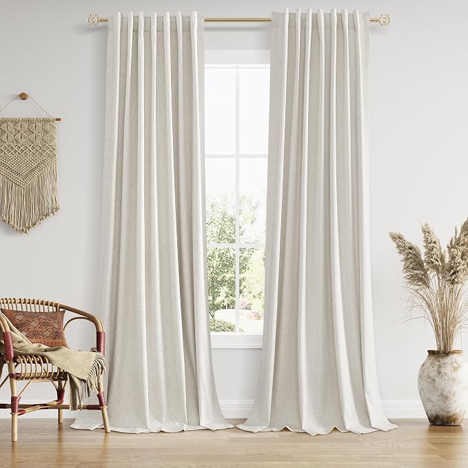 Guken Boho 100 Inches Long 100% Blackout Curtains Room Darkening Large Window