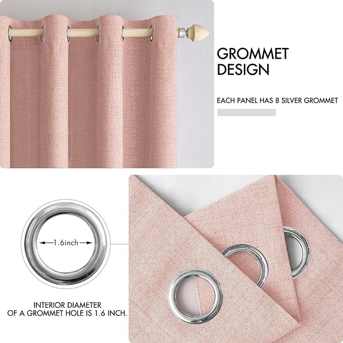 MIULEE 100% Blackout Linen Curtains