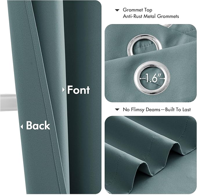 MIULEE Dusty Blue Blackout Curtains