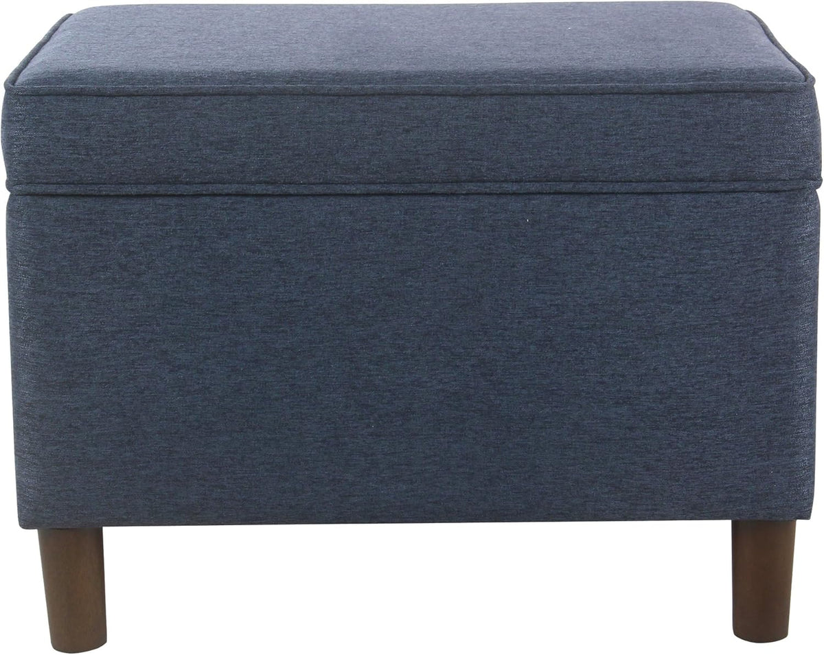 Home Decor | Dinah Collection Modern Storage Ottoman | Ottoman with Storage for Living Room & Bedroom (Navy)