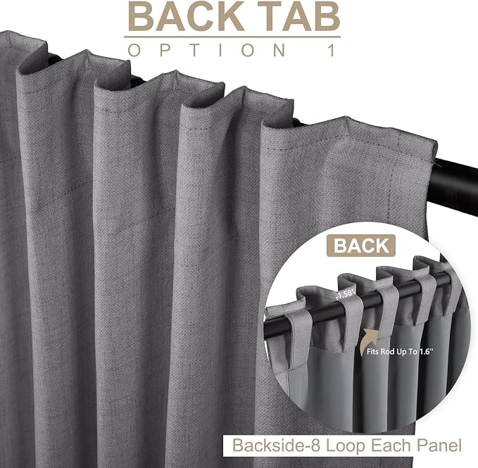 100% Blackout Shield Linen Blackout Curtains
