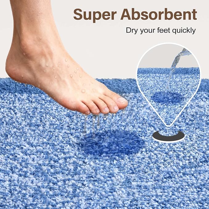 48x32 Large Bathroom Rugs Washable Non Slip, Soft Absorbent Quick Dry Mats