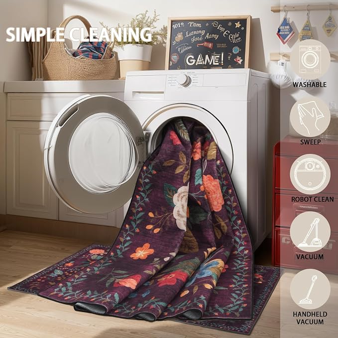 Rug for Hallways Kitchen Rug 2x8, Non Slip Washable Rugs