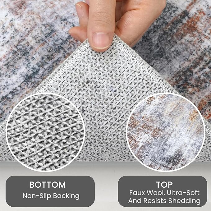IOHOUZE Abstract Runner Rug 2x6 Ft Washable Runners