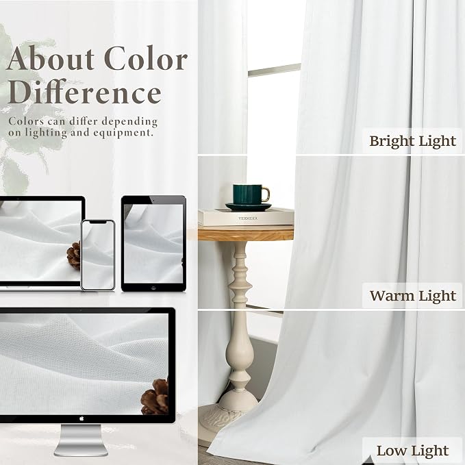 Blackout Curtains 92 Inches Long 2 Panels Set Modern Farmhouse Style Privacy