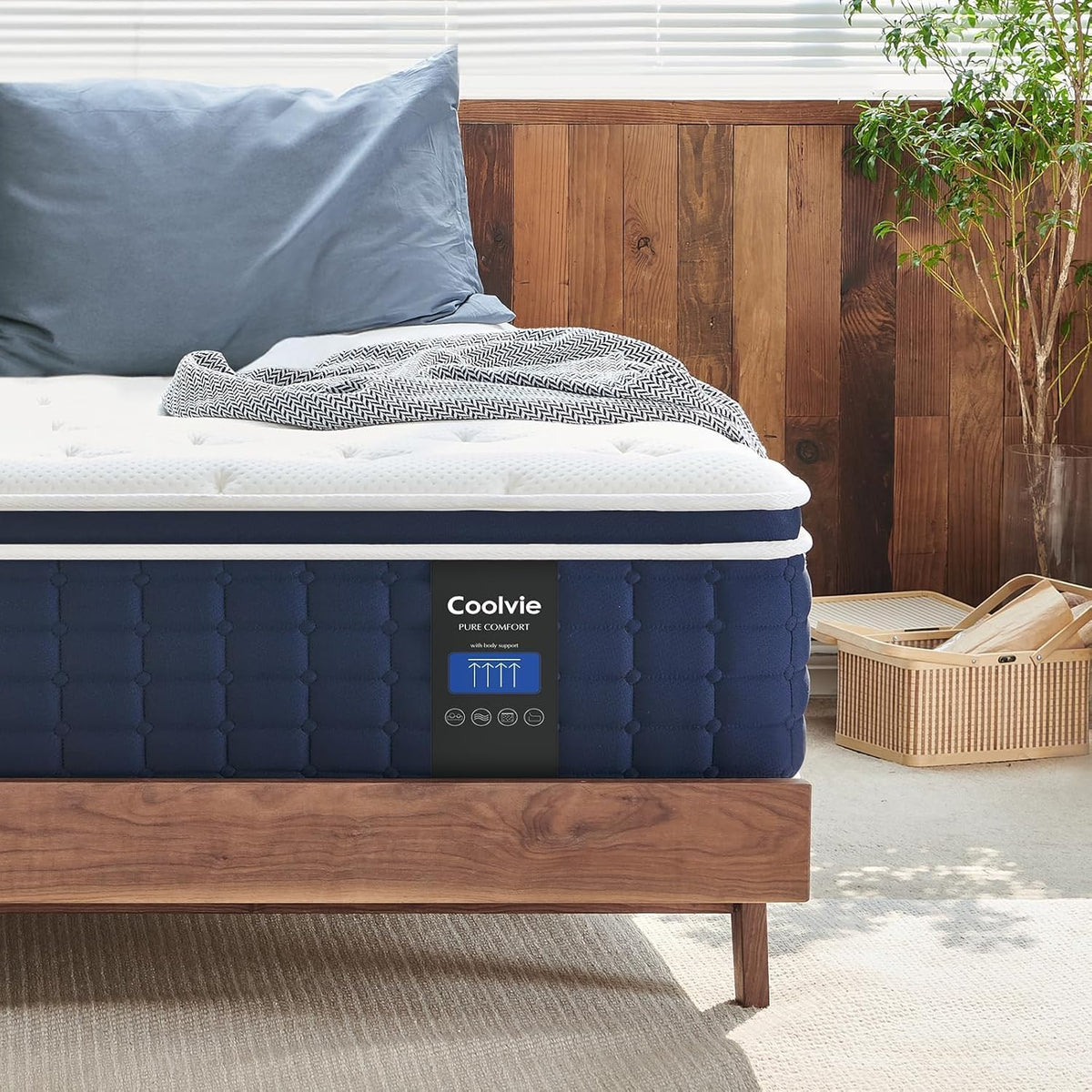 King Mattress 12 inch, Tight Top Deep Sleep Mattresses with Extra Lumbar & Hip Support, Medium to Firm Hotel Collection Hybrid Sleep System for Supportive, Breathable Bed in a Box King Size