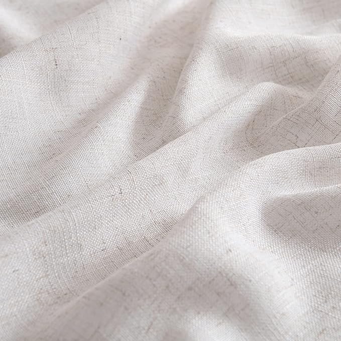 MIULEE White Linen Curtains 90 Inch Length 2 Panels