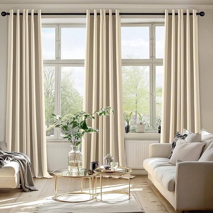 MIULEE Cream Beige Blackout Curtains