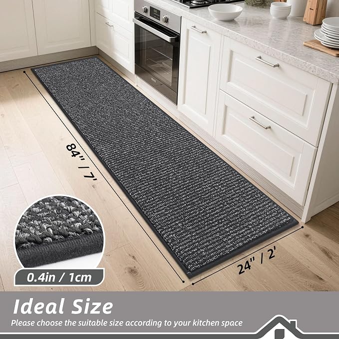 BEQHAUSE Kitchen Runner Rugs 24"x84", Non-Slip Kitchen Mats