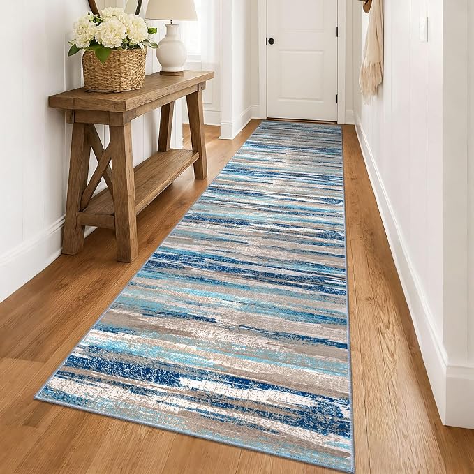 Lansny Modern Abstract Runner Rug 3x14