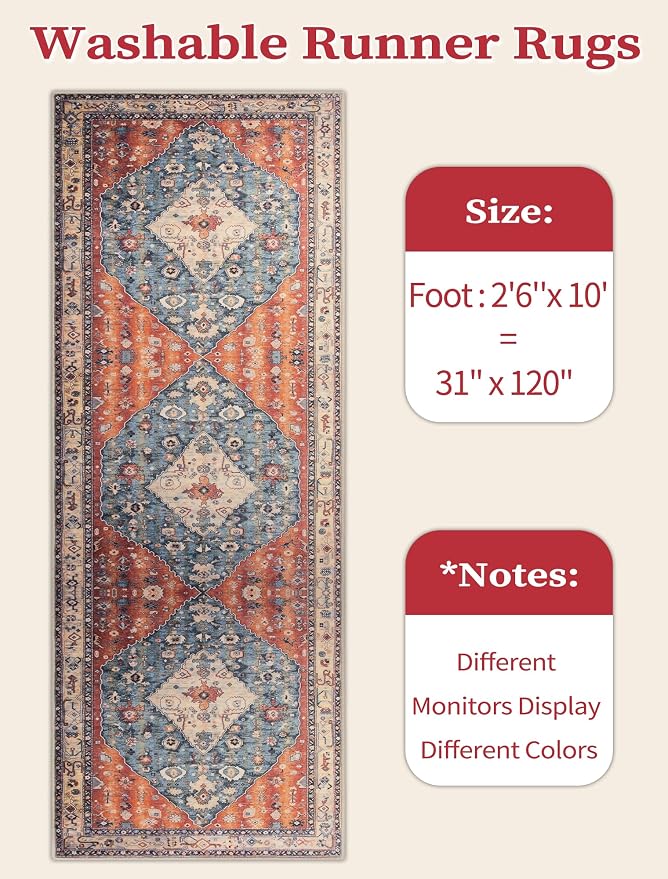 SERISSA Boho Washable Runner Rug
