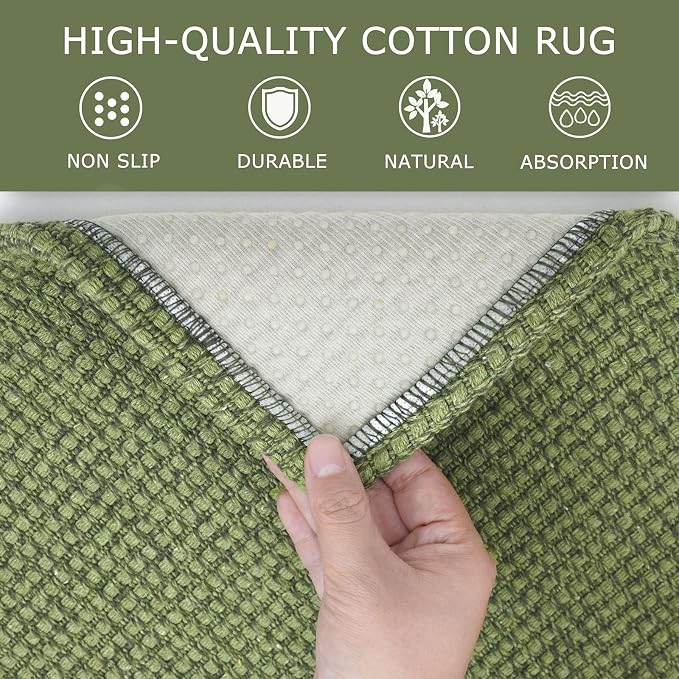 KOZYFLY Runners for Hallways 2x8 ft Washable Kitchen Runner Non Slip Rubber