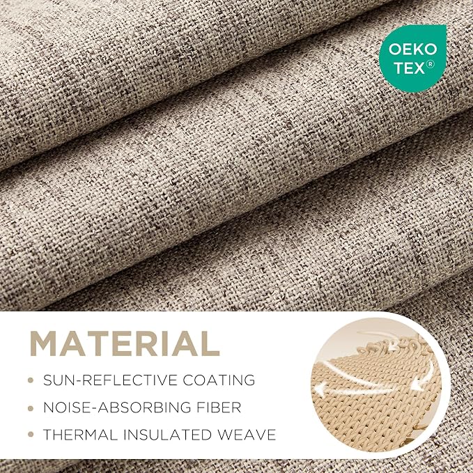 Joydeco 100% Blackout Curtains for Bedroom