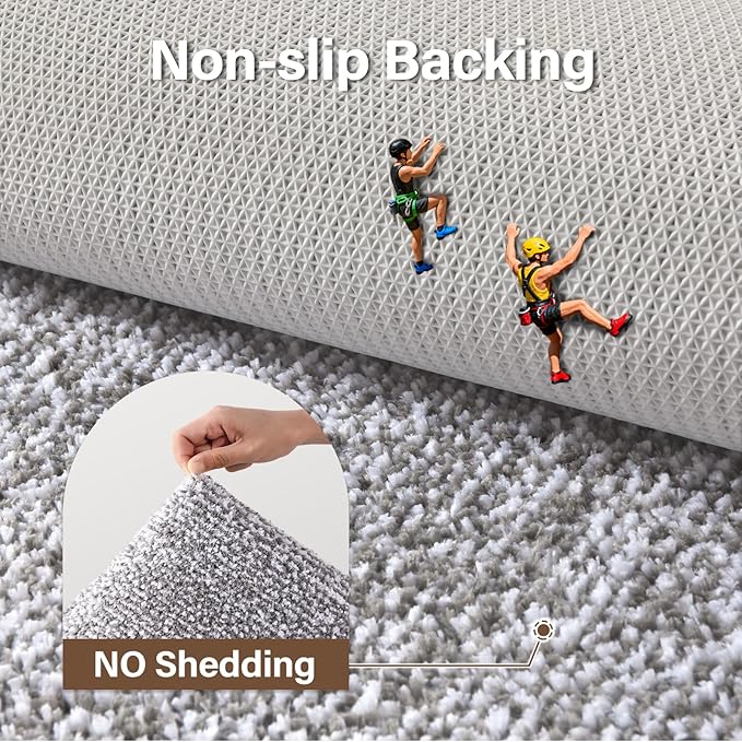 Bathroom Rugs 30x20 Non Slip Washable, Light Grey Bath Mat