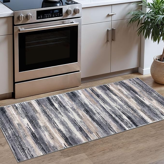 Lansny Modern Abstract Runner Rug 2x5