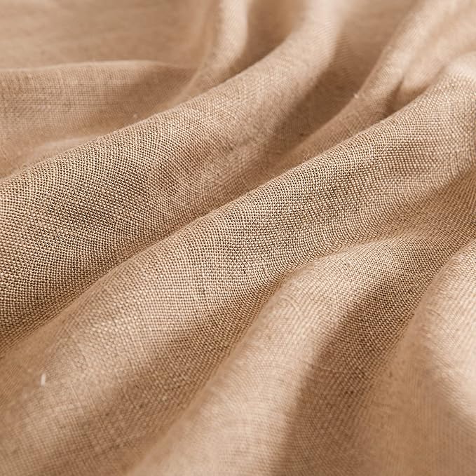 MIULEE Brown Linen Curtains 84 Inch Length