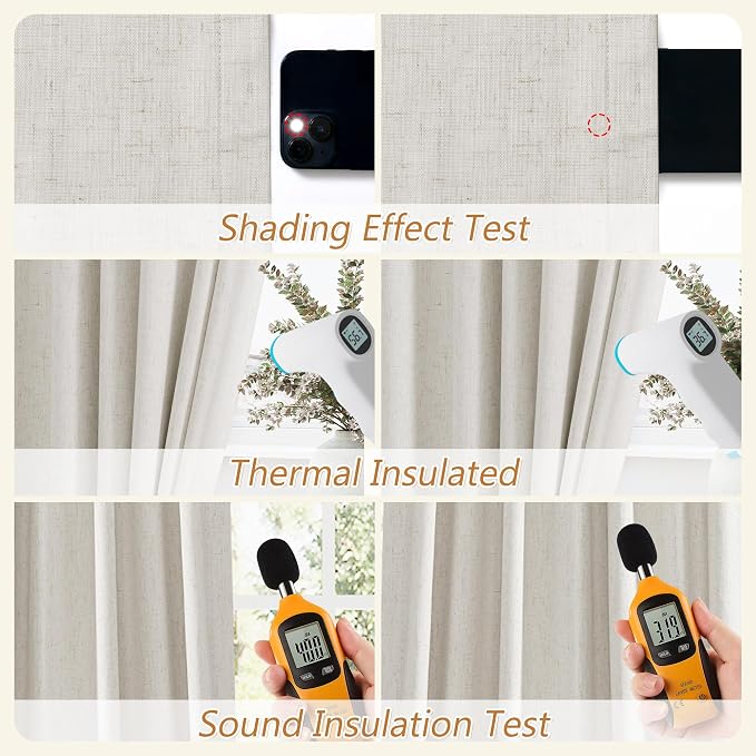 Guken Boho 100 Inches Long 100% Blackout Curtains Room Darkening Large Window