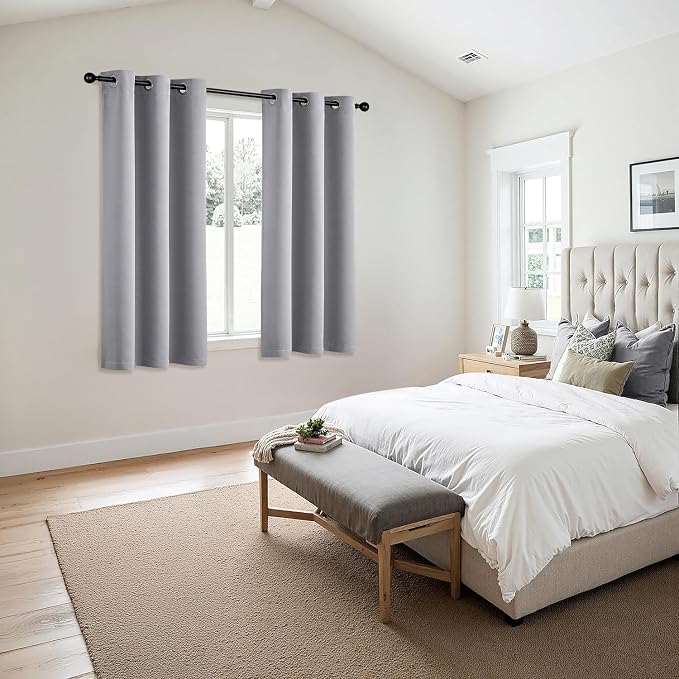 MIULEE Light Grey Blackout Curtains