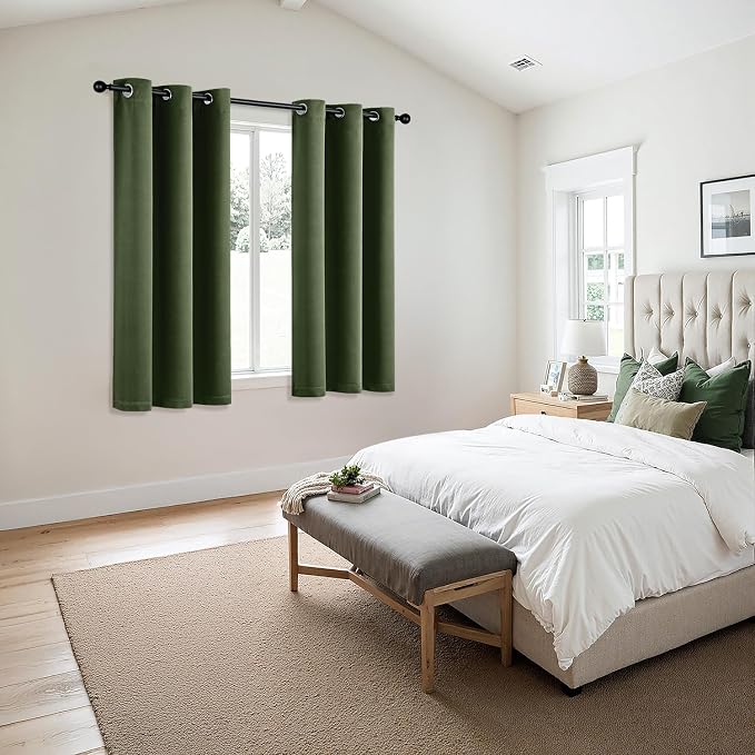 MIULEE Olive Green Blackout Curtains