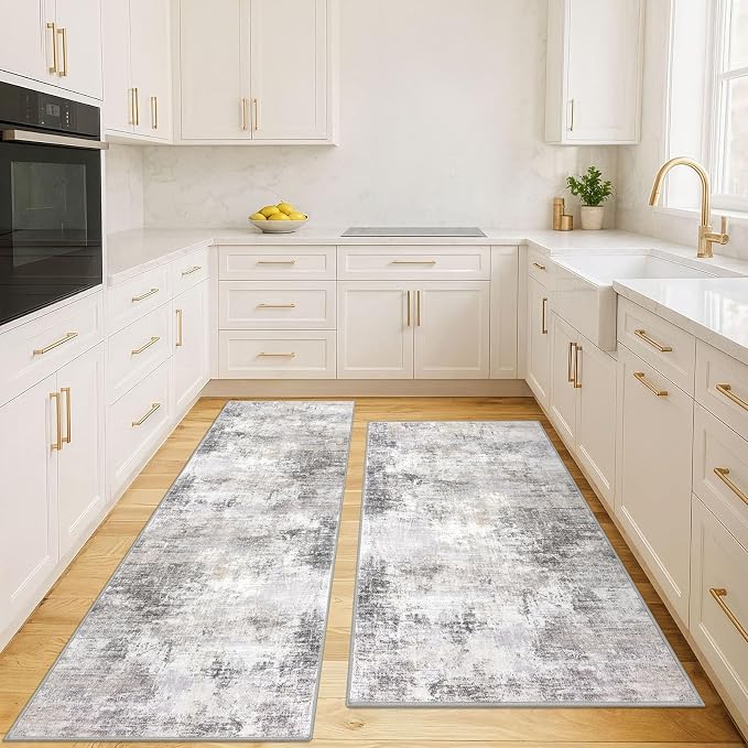 IOHOUZE Abstract Area Rugs and Runners Sets 2x6 and 3x5 Ft, Washable Entryway