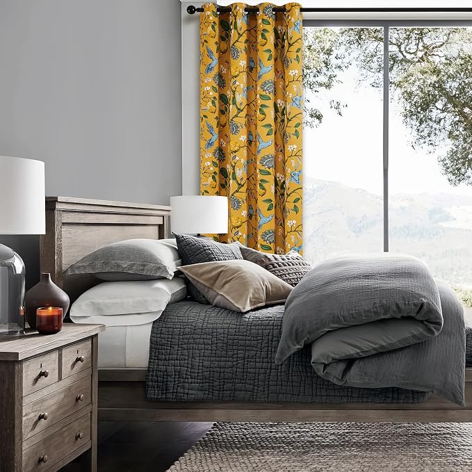 Topfinel Mustard Yellow Blackout Valances Curtains 18 Inches Long Farmhouse