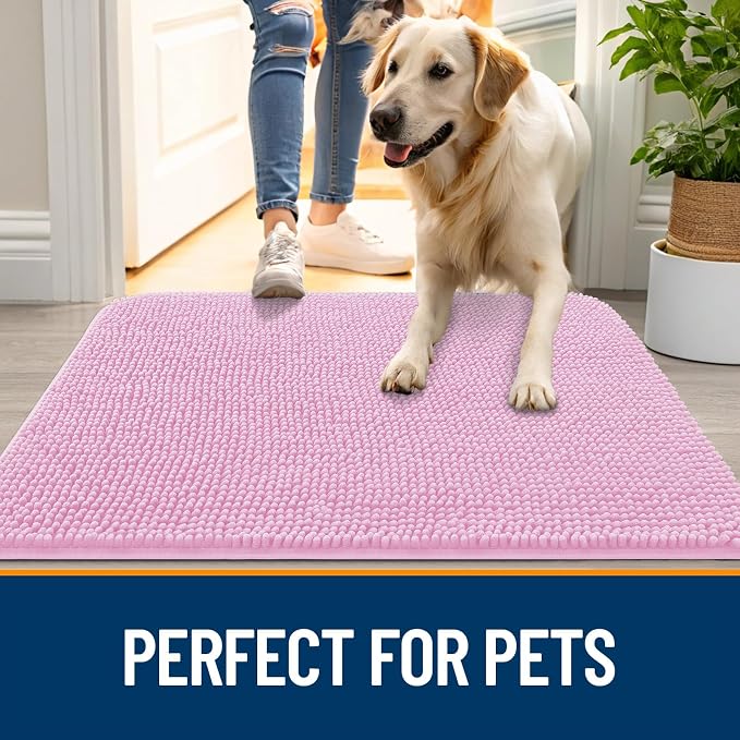 OLANLY Dog Door Mat for Muddy Paws 54x24, Absorbs Moisture and Dirt, Absorbent