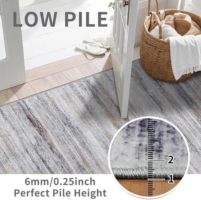 2x12 Washable Runner Rugs for Hallway: Long Abstract Runners for Entryway
