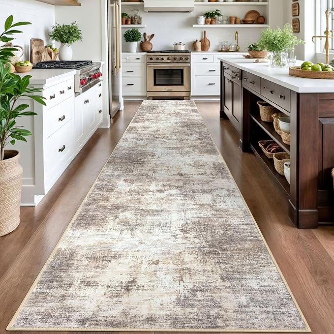 IOHOUZE Abstract Runner Rug 3x16 Ft Long Washable Runners