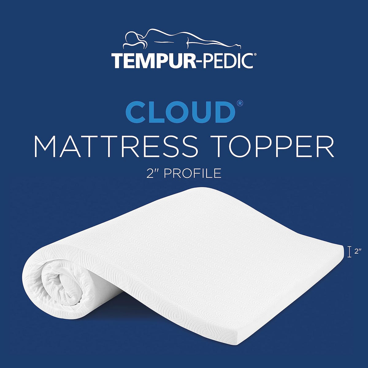 Tempur-Cloud 2-Inch Mattress Topper, Queen,White