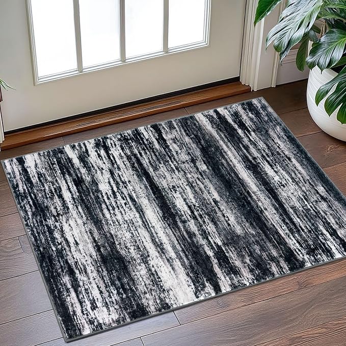 KOZYFLY Modern Abstract Small Area Rugs, 2x3 Washable Kitchen Rug Non-Slip Soft