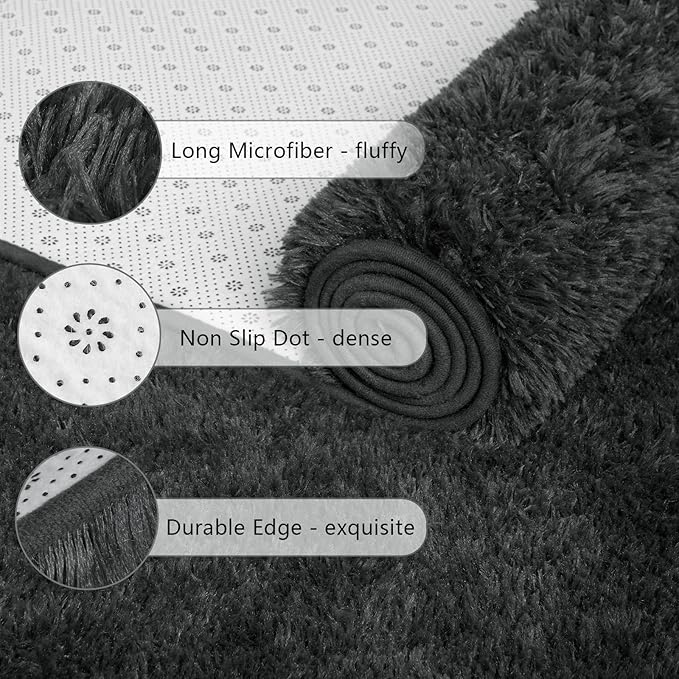 Chicrug Soft Runner Rugs for Bedroom Living Room Plush Fluffy Rug 2x6 Feet
