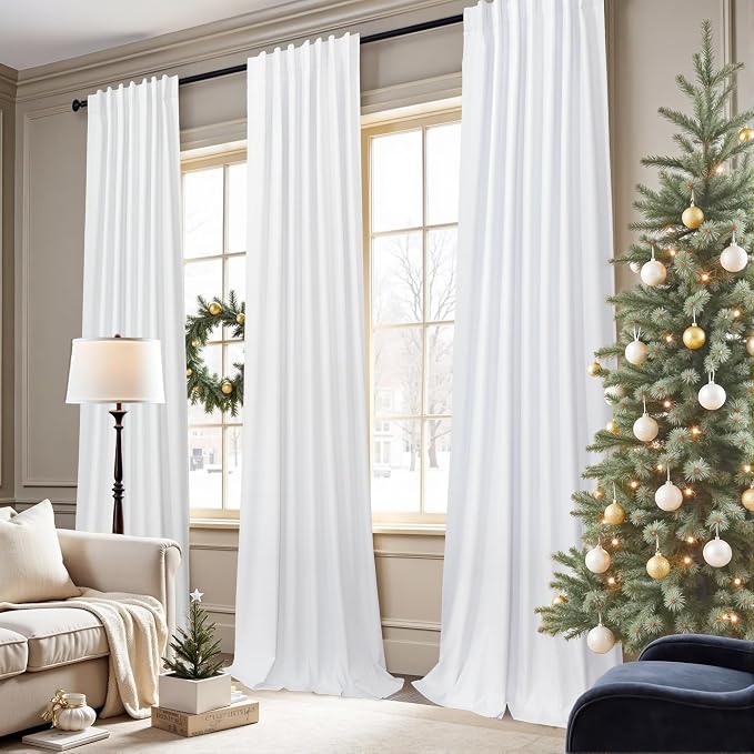 Long Curtain for Living Room 2 Panel Burg Custom 105 Inch Length Light Blocking