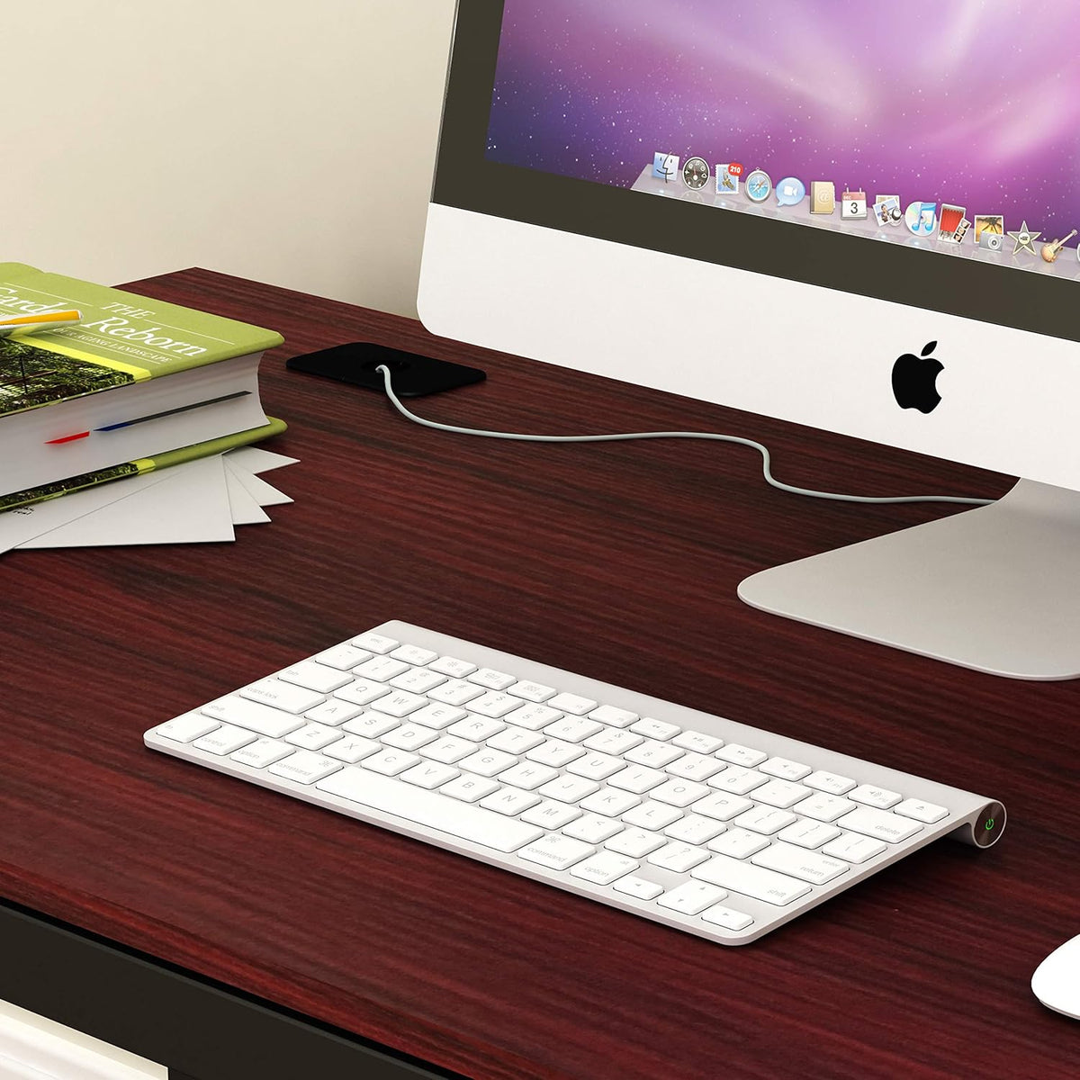 SHW 55-Inch Commercial-Grade Office Computer Desk, Cherry