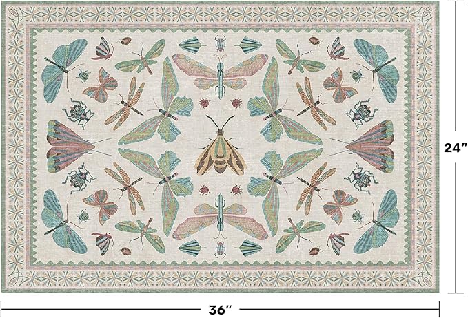 Hazo Haus Washable Boho Bathroom Rug 2x3, Small Throw Rugs