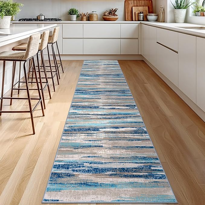Lansny Modern Abstract Runner Rug 2.6x12
