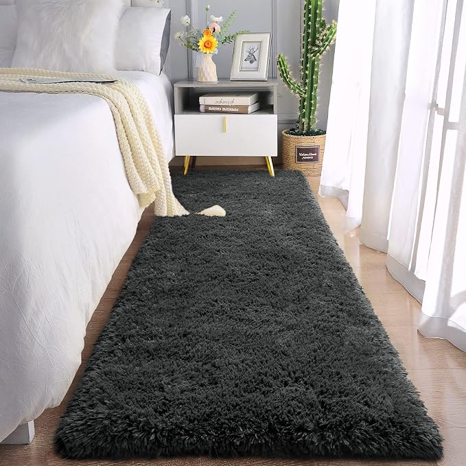 Chicrug Soft Runner Rugs for Bedroom Living Room Plush Fluffy Rug 2x6 Feet