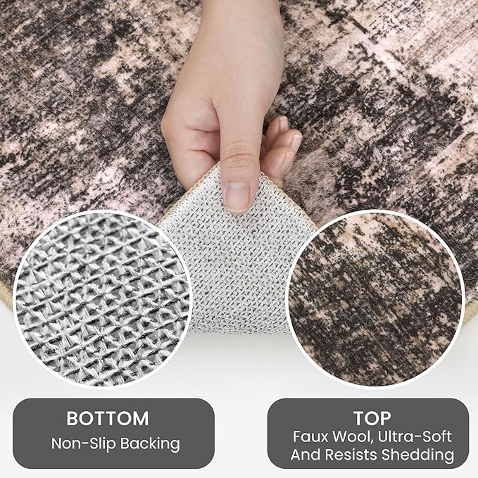 IOHOUZE Abstract Runner Rug 2x10 Ft Washable Runners