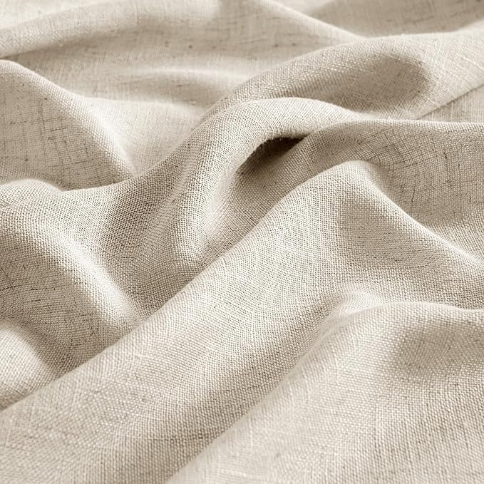 MIULEE Beige Linen Curtains 108 Inches Long 2 Panels