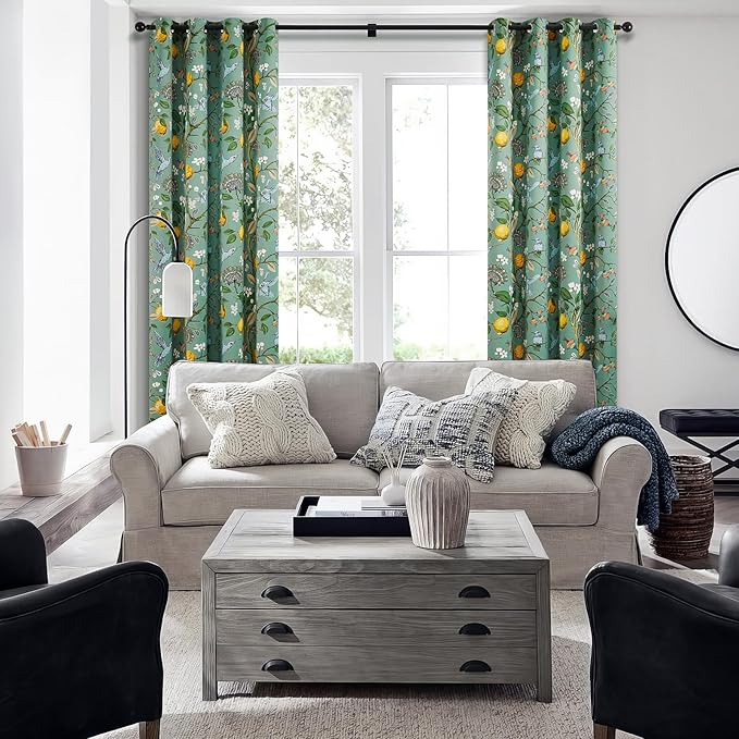 Topfinel 100 Inches Long Sage Green Luxury Curtains