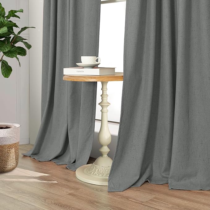 Dark Grey Thermal Curtains 54 Inch Length
