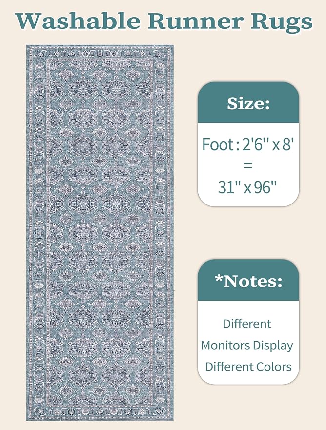 SERISSA Boho Washable Runner Rug