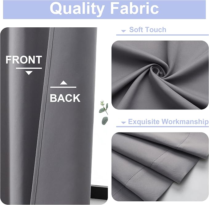Simplebrand Ava Light Grey Blackout Curtains