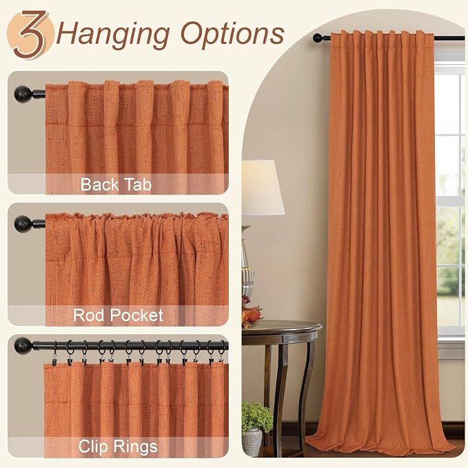 Pitalk Blackout Burnt Orange Curtain