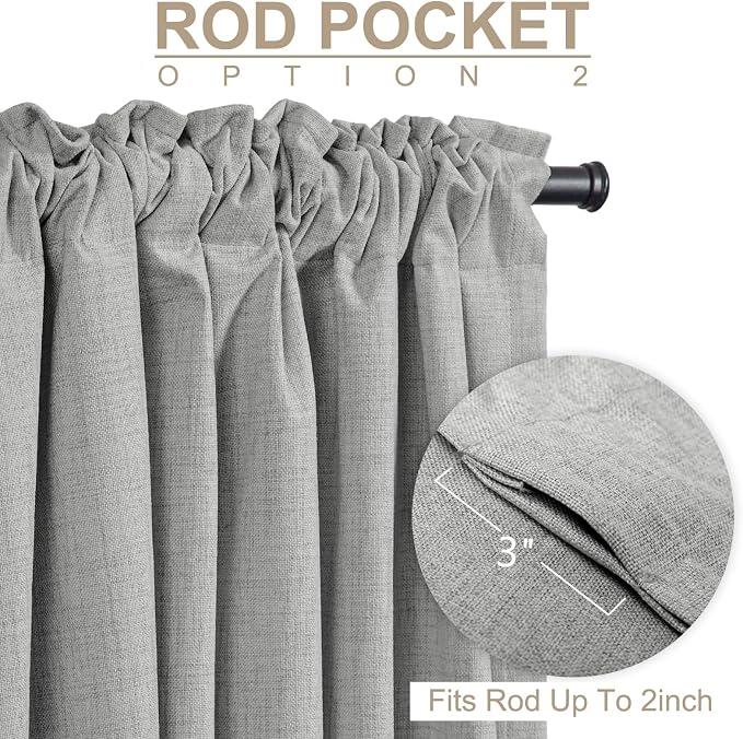 100% Blackout Shield Linen Blackout Curtains