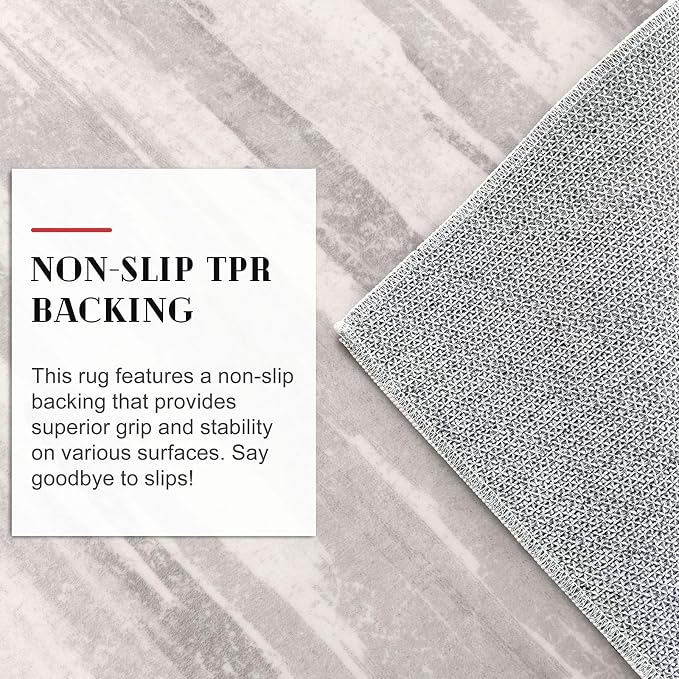 Lansny Modern Abstract Entryway Rug Indoor 2x3 Neutral Washable Non-Slip Soft